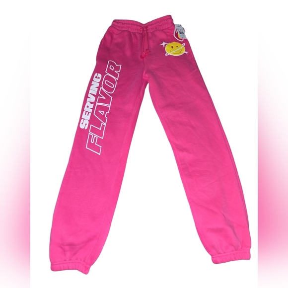 Womens Poppi Bright Pink Joggers with Fun Print, XXS, NWT!!!! - Picture 1 of 3